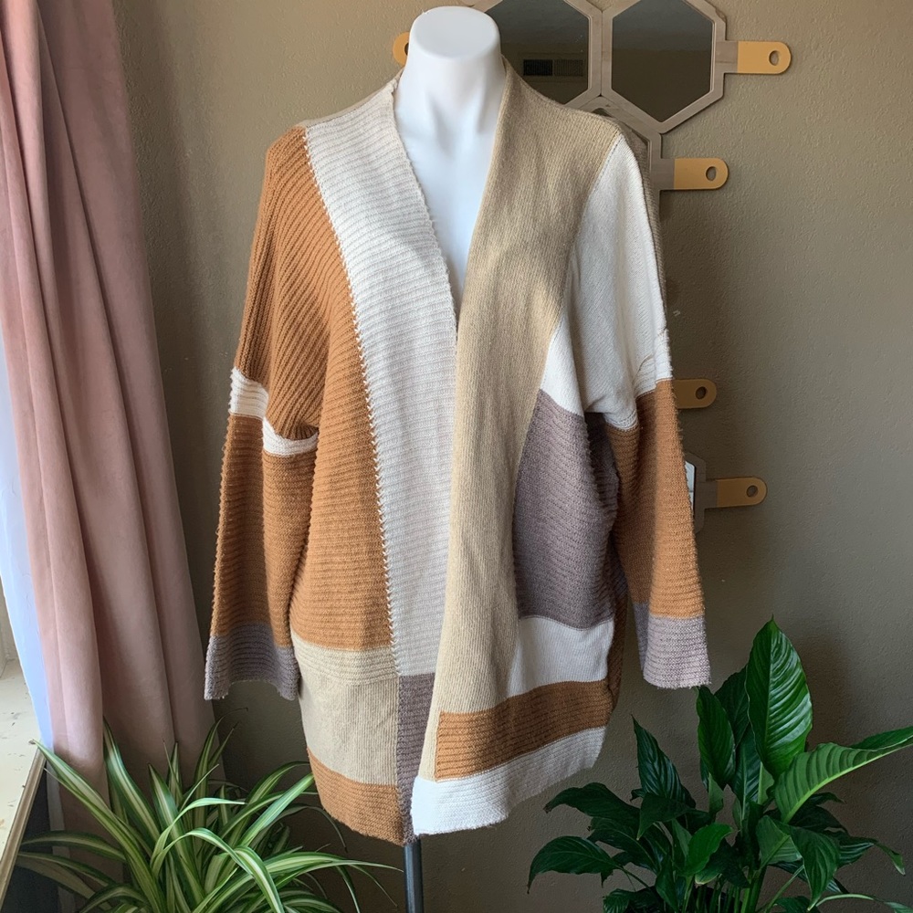 BD Collection Color block “Grandpa” Cardigan Large